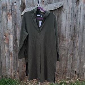j.jill - NWT purejill 1x Hooded Duster Coat- Peat Moss